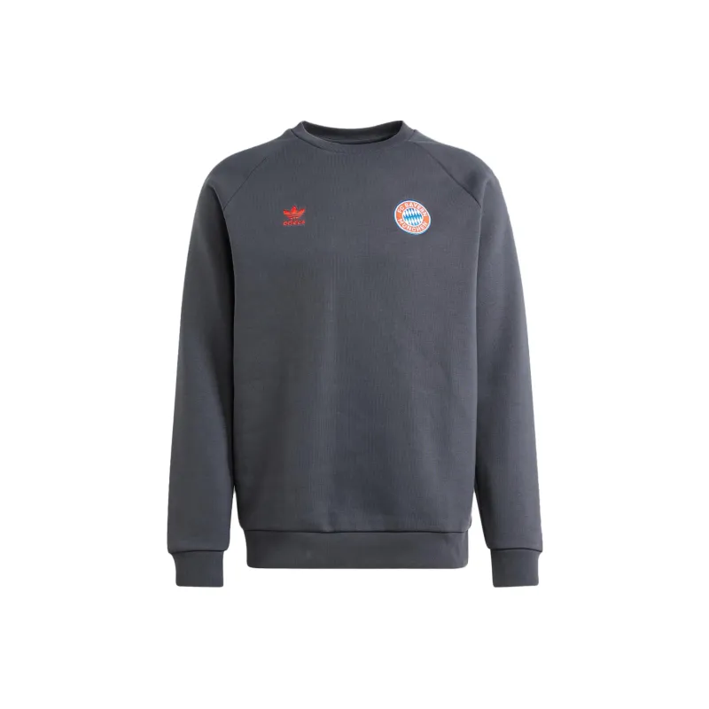Adidas Essential Fc Bayern Essentials Trefoil Crew Sweatshirt Sweatshirt Men's Dark Gray-0