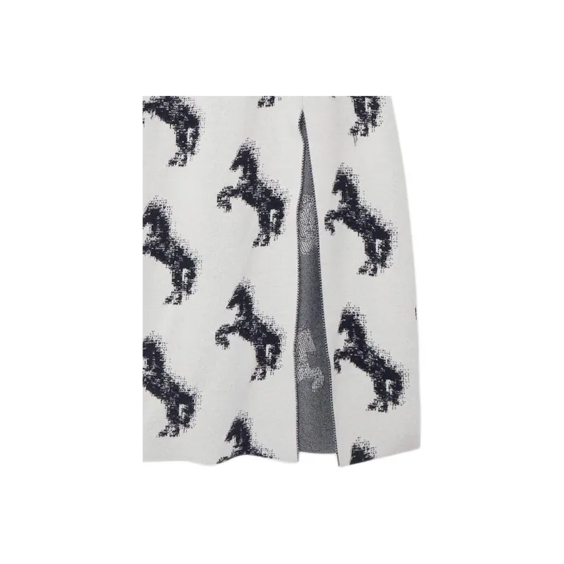 Stella McCartney Pixel Horse Jacquard Midi Skirt-4