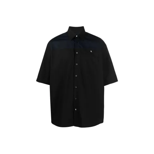 RAF SIMONS Ghost Slogan Print Bowling Shirt
