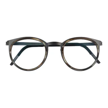 LINDBERG Titanium Round Eyeglass Frames Unisex Black