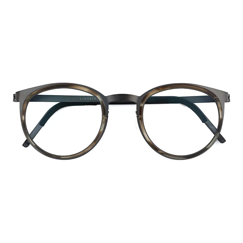 LINDBERG Titanium Round Eyeglass Frames Unisex Black-0