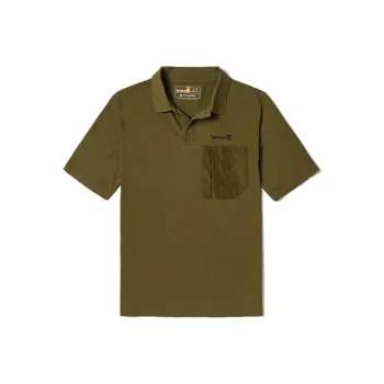 Timberland Polo Shirts Men Dark Olive Green