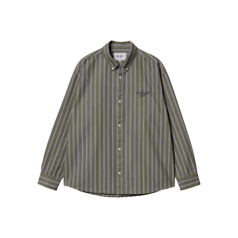 Carhartt WIP FW24 R Fullscreen L/S Signature Shirt Men's Office Green-0