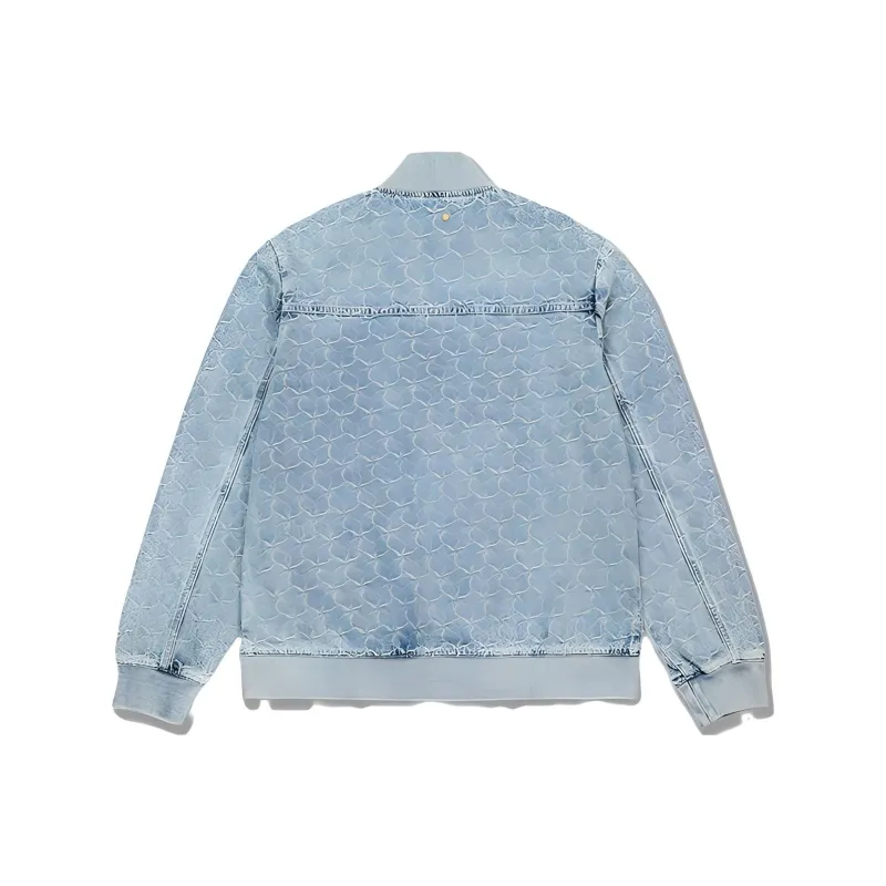 LI NING 1990 Denim Jackets Men Soft Gray Blue-1