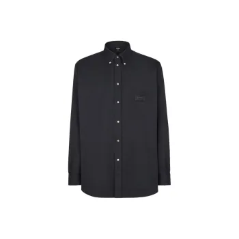 FENDI Roma Logo Patch Denim Shirt