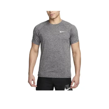 Nike Dri FIT Sport Heathered Short Sleeve Hydroguard Swim Shirt T Shirt Men's Gray Heather