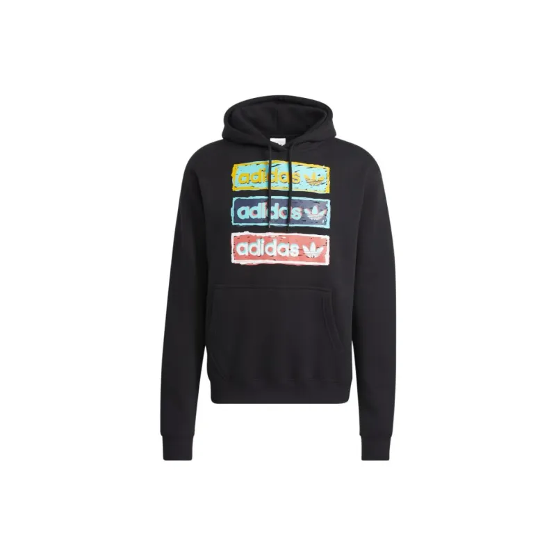 Adidas Originals TRI LINEAR HOOD Sweatshirt Men's Black-0