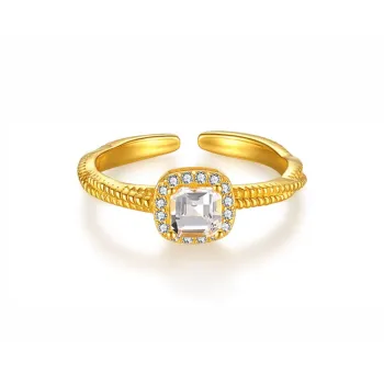 CHINA GOLD Natural Processed Topaz Rings Women's