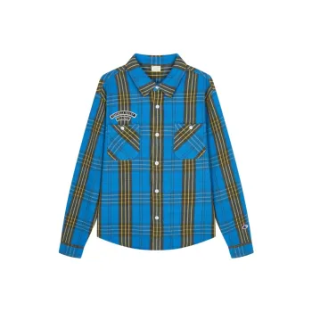 Champion Plaid Long Sleeved Shirt Japan Version Unisex