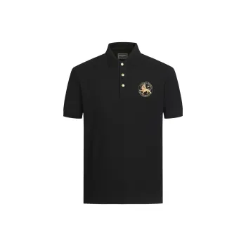 MANGANO St. Mark's Flying Lion Series Polo Shirt Men's Black