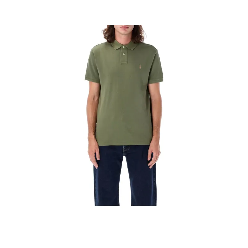 Polo Ralph Lauren Logo Embroidered Straight Hem Polo Shirt-0