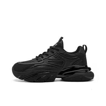 JEEP SPIRIT Cushioning Abrasion Resistant Lightweight Low Top Chunky Sneakers Men's Black