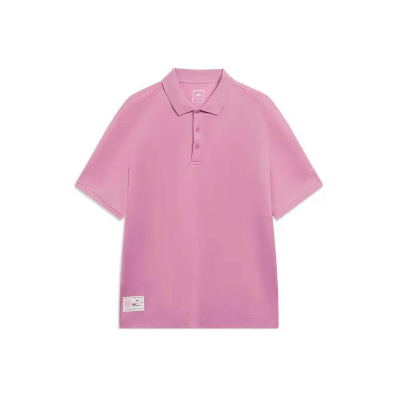LINING Sports Trend Series Polo Shirts Men Light Rose Red-0