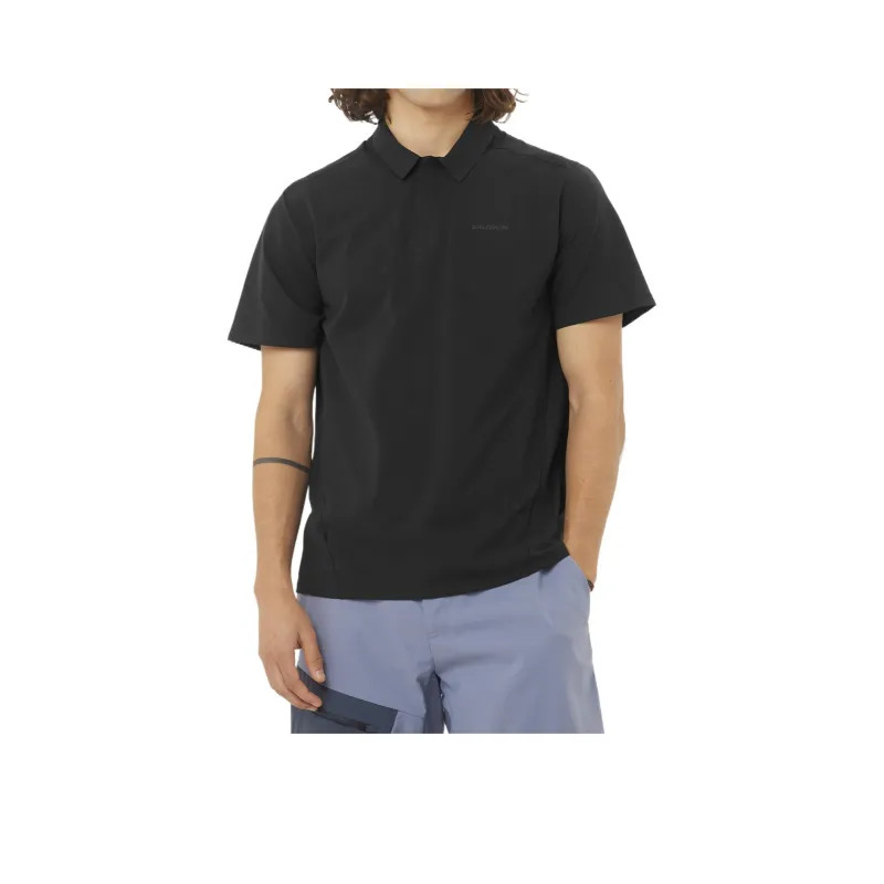 SALOMON Trackline Polo Shirt Men's Black-1