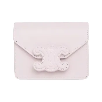 CELINE Triomphe Cow Leather Shoulder Bag, Crossbody Bag Card Holder Regular Women's Pink