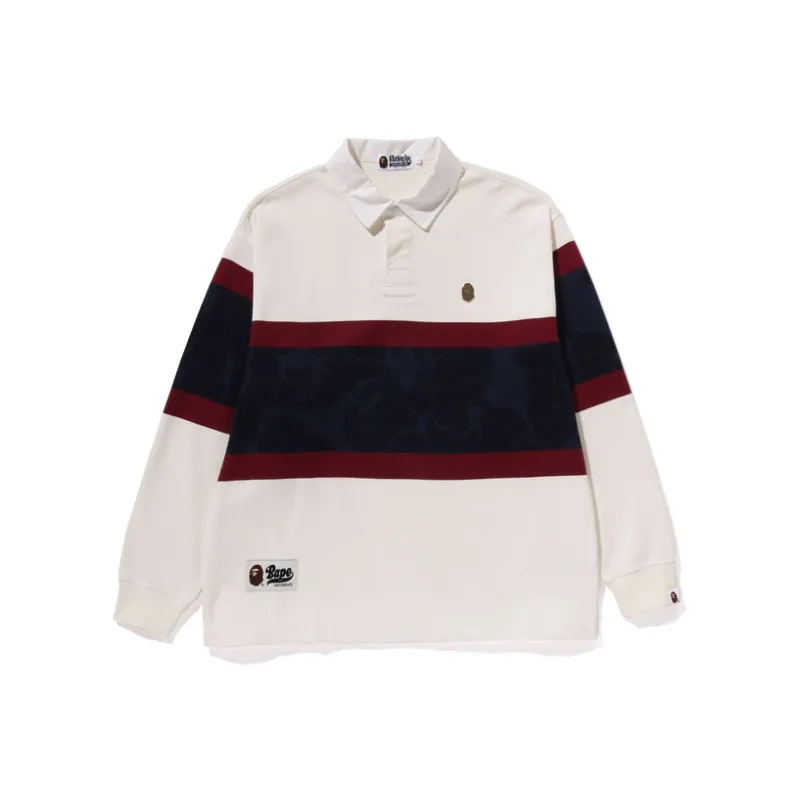 Bape Metal One Point L/S Color Blocking Rugby Polo-0