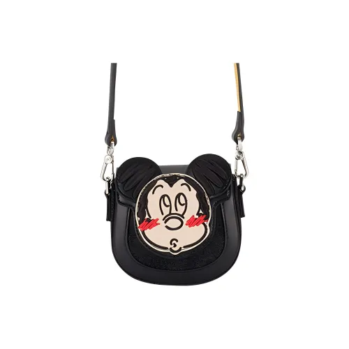 AJIDOU Artificial Leather Shoulder Bag Medium Size Women's Black
