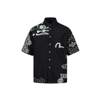EVISU Shirts Men Navy Blue Full Floor