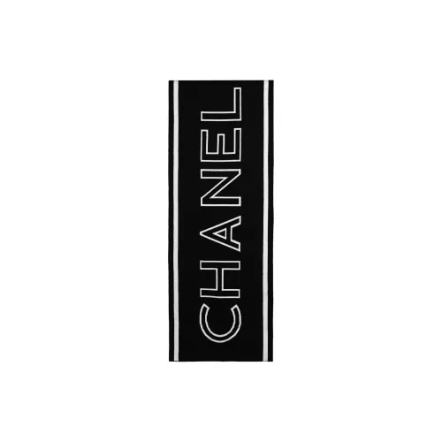 CHANEL   Knit Scarves Unisex Black