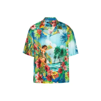 Roberto Cavalli Floral print Silk Shirt