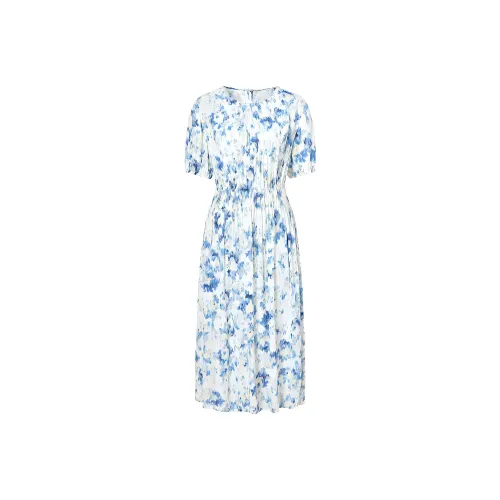 JZ Juzui Short-Sleeved Dresses Women's Pattern Blue