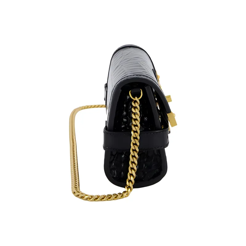 Balmain Hair Gold plaque Crocodile Mini Bag-2