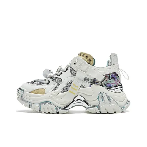 HR Low Top Chunky Sneakers Women's White Blue