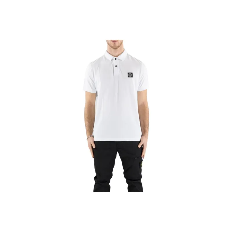 STONE ISLAND Compass Patch Short Sleeved Polo Shirt-0