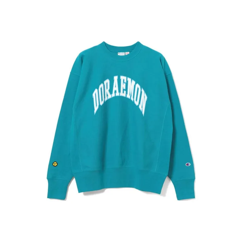 Doraemon X Beams X Champion Sweatshirts Unisex Blue-0