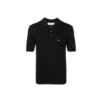Vivienne Westwood Orb-embroidered Wool Polo Shirt