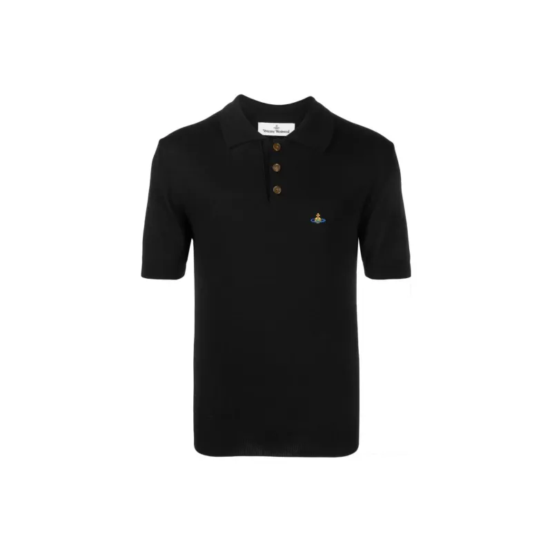 Vivienne Westwood Orb-embroidered Wool Polo Shirt-0