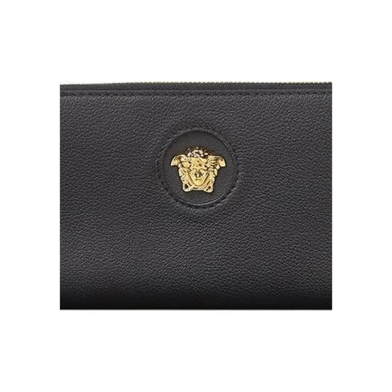 FANSIZHE La Medusa Leather Clutch Wallet Women's Black-3