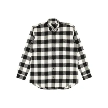 Balenciaga Twill Check Button Down Shirt