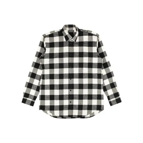 Balenciaga Twill Check Button Down Shirt