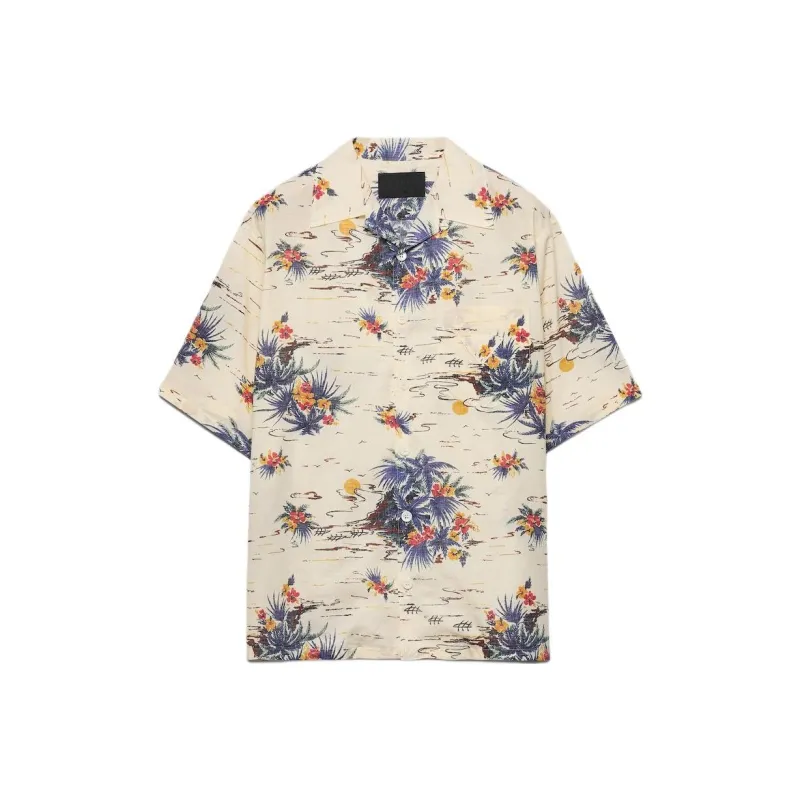 PRADA Graphic Printed Short Sleeved Shirt-0