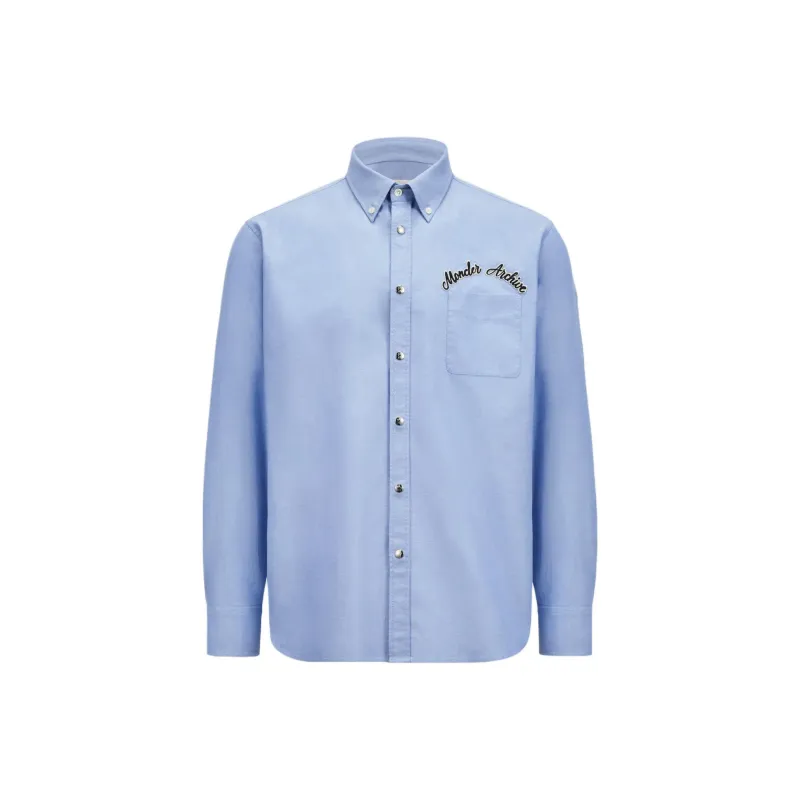 Moncler Embroidered Logo Oxford Shirt-0