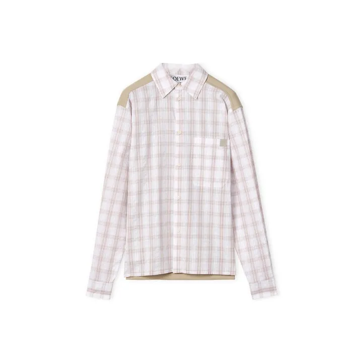 LOEWE Fleece Back Check Shirt-0