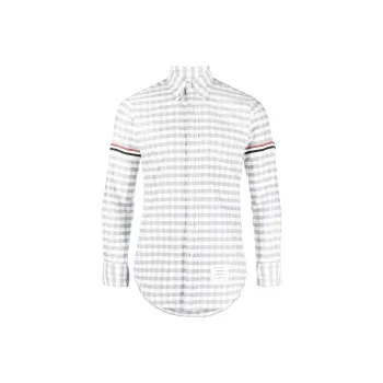 THOM BROWNE RWB Striped Gingham Buttoned Shirt