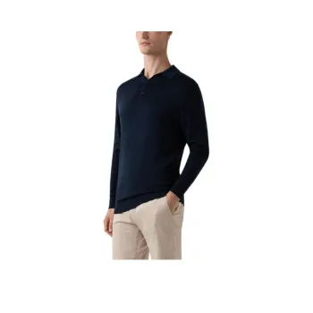 SUNSPEL Merino Wool Long Sleeve Polo Top