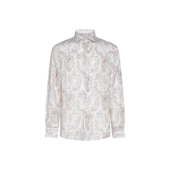 Brunello Cucinelli Paisley print Linen Shirt