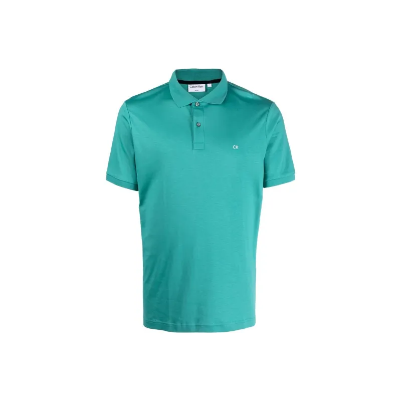 Calvin Klein Polo Shirts Men Aqua Blue-0