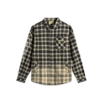 LiNing Basketball Collection Rebel Collection Shirt Men's Coal Smoke Gray Plaid