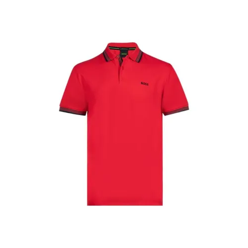 HUGO BOSS Men's Paddy Pique Polo Shirt Red