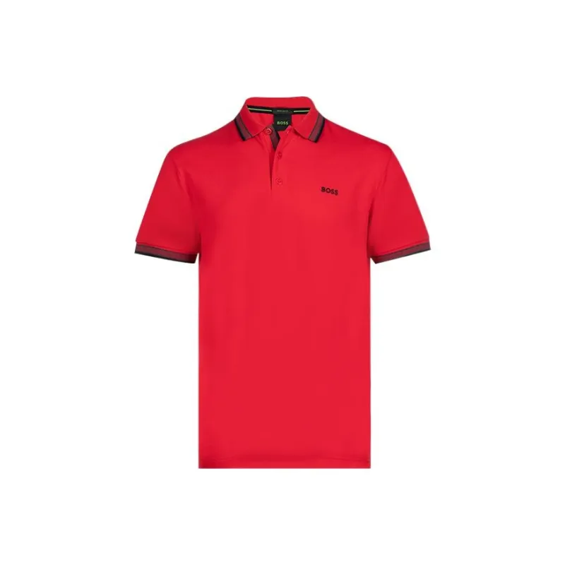 HUGO BOSS Men's Paddy Pique Polo Shirt Red-0