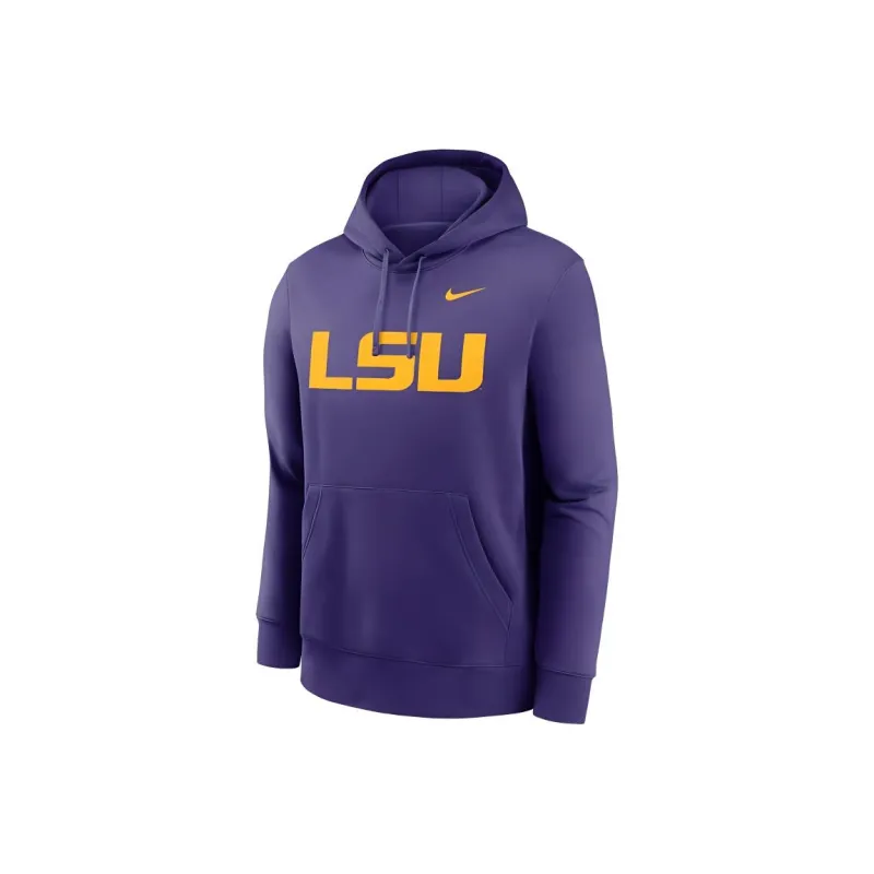 Nike Lsu Tigers Primetime Evergreen Club Primary Logo Men's Nike College Pullover Hoodie-0
