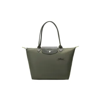 LONGCHAMP Le Pliage Green Eco Friendly Canvas Dumpling Bag, Portable One Shoulder Handbag Women's Forest Green