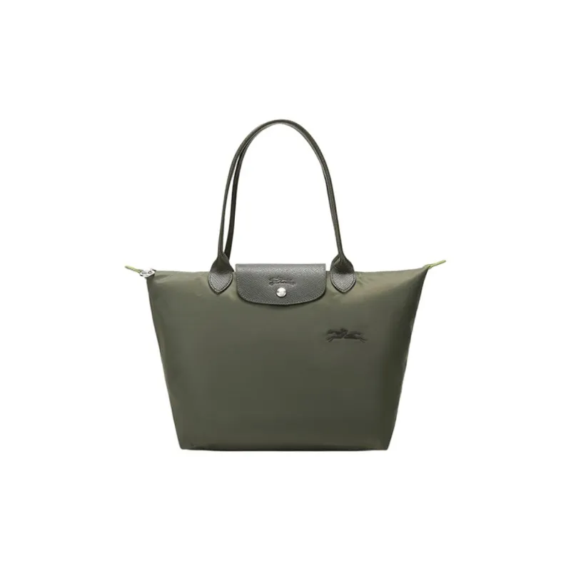 LONGCHAMP Le Pliage Green Eco Friendly Canvas Dumpling Bag, Portable One Shoulder Handbag Women's Forest Green-0