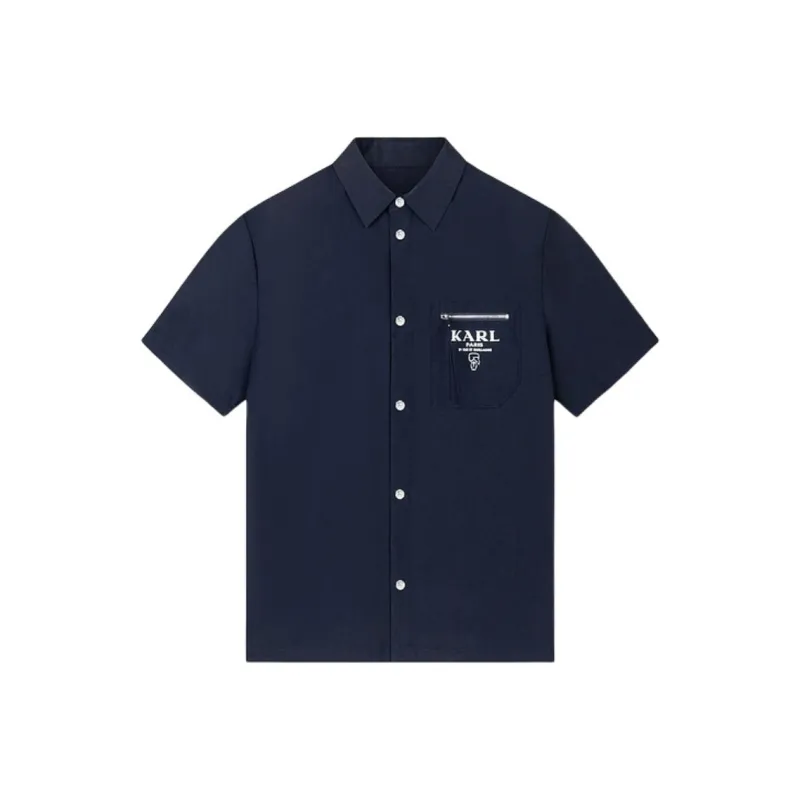 KARL LAGERFELD SS24 Shirt Men's Navy Blue-0