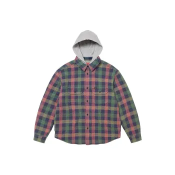 Supreme Waffle Plaid Hooded Shirt