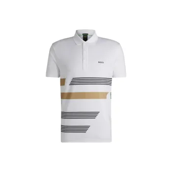 HUGO BOSS Jersey Stripe Printed Polo Shirt